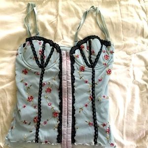 Cure Light blue floral lingerie top by Rampage 34C